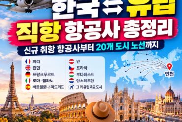 2026년 최신 한국~유럽 직항 항공편 총정리! 신규 취항 항공사부터 유럽 20개 도시 노선까지
