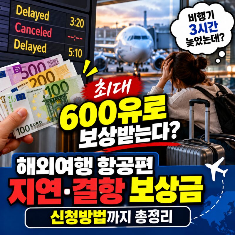 "비행기 3시간 늦었는데 100만 원 보상?" 해외여행 항공편 지연·결항, 모르면 놓치는 보상금 신청방법