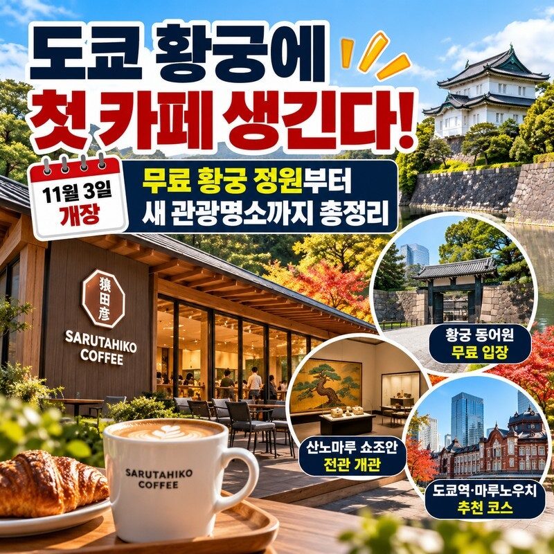 도쿄 황궁에 첫 카페 생긴다! 11월 3일 개장, 무료 황궁 정원부터 새 관광명소까지 총정리