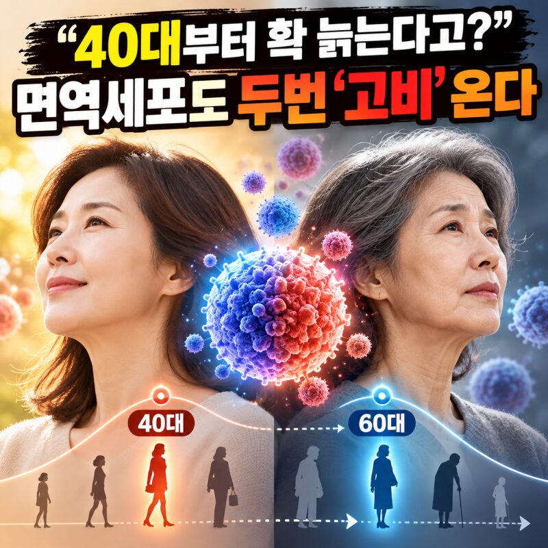 “40대부터 갑자기 늙는다?” 면역세포 노화에 두 번의 고비! 40세·60세에 우리 몸에서 일어나는 변화