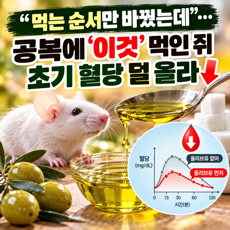 “먹는 순서만 바꿨는데 혈당이 달라졌다?” 공복에 올리브유 먼저 먹었더니…일본 연구진의 새로운 발견