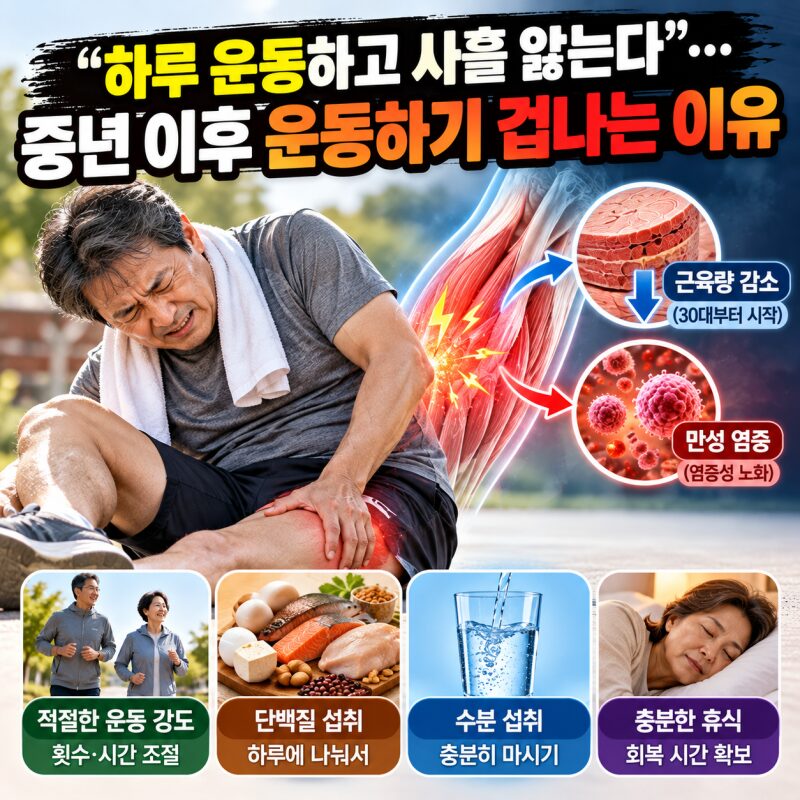“하루 운동하고 사흘 앓는다?” 50대 이후 운동하면 유독 피곤한 이유와 근육 회복을 빠르게 하는 방법