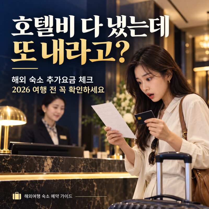 "호텔비 다 냈는데 또 내라고?" 해외여행 숙소 추가요금 폭탄! 2026년 꼭 알아야 할 7가지