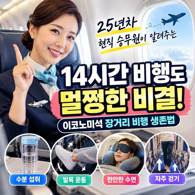 25년 차 승무원이 알려주는 장거리 비행 생존법! 14시간 이코노미석에서도 덜 붓고 덜 피곤한 10가지 방법