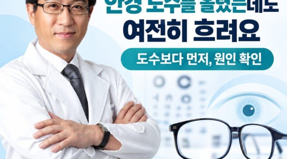 눈이 침침해서 안경 도수를 올렸는데도 여전히 흐려요