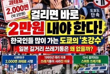 일본 여행 중 쓰레기 버렸다가 2만 원 과태료! 도쿄가 단속 강화하는 이유…일본 길거리에는 왜 쓰레기통이 없을까?