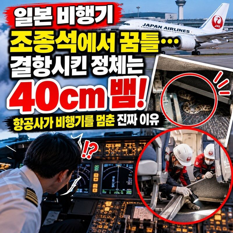 일본 비행기 조종석에서 꿈틀…결항시킨 정체는 40cm 뱀! 항공사가 비행기를 멈춘 진짜 이유