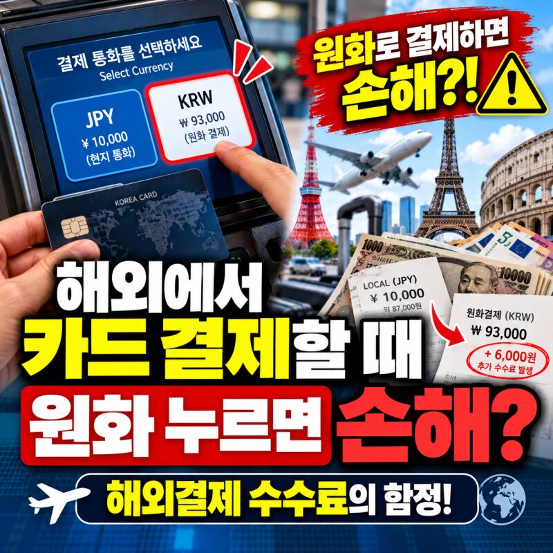 "해외에서 카드 긁을 때 원화 누르면 손해?" 여행객들이 모르는 해외결제 수수료의 함정!