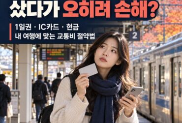 "일본 여행 교통패스 샀다가 오히려 손해?" 1일권·IC카드·현금, 가장 저렴하게 이동하는 방법!