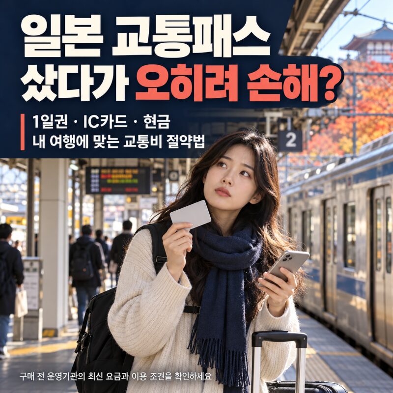 "일본 여행 교통패스 샀다가 오히려 손해?" 1일권·IC카드·현금, 가장 저렴하게 이동하는 방법!