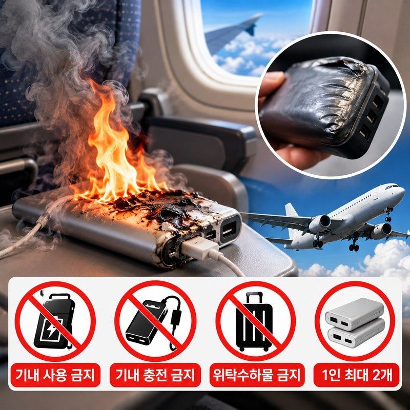 [긴급] 비행기 안에서 또 ‘펑’…보조배터리 화재 올해만 7건! 2026년 달라진 기내 반입 규정 총정리