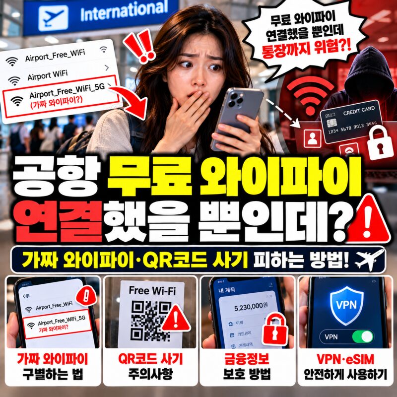 "공항 무료 와이파이 연결했을 뿐인데 통장까지 위험?" 해외여행 가짜 와이파이·QR코드 사기 피하는 방법!