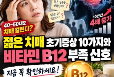 “40~50대도 치매 걸린다?” 젊은 치매 초기증상 10가지와 비타민 B12 부족 신호 총정리