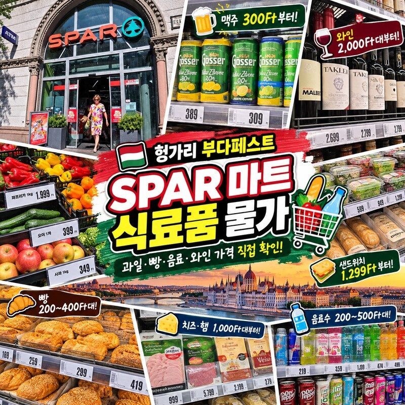 “헝가리 물가 정말 저렴할까?” 부다페스트 SPAR 마트 직접 가보니…맥주·와인·과일·빵 가격에 놀랐다! 2026년 현지 식료품 물가 총정리