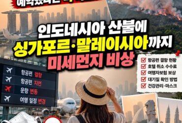 “동남아 여행 예약했다면 꼭 확인!” 인도네시아 산불에 싱가포르·말레이시아까지 미세먼지 비상…항공편 결항·호텔 취소 대처법