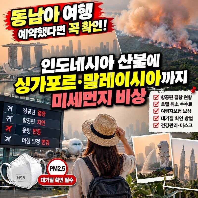 “동남아 여행 예약했다면 꼭 확인!” 인도네시아 산불에 싱가포르·말레이시아까지 미세먼지 비상…항공편 결항·호텔 취소 대처법