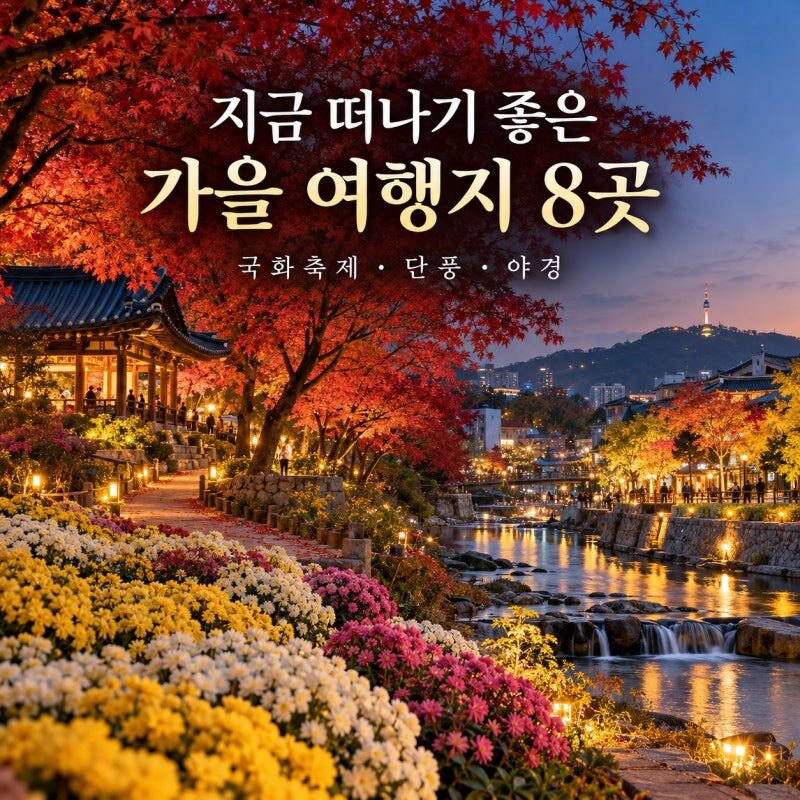 “이번 주 놓치면 끝!” 2026년 10월 마지막 주 가을 여행지 8곳…국화축제·단풍·야경 총정리