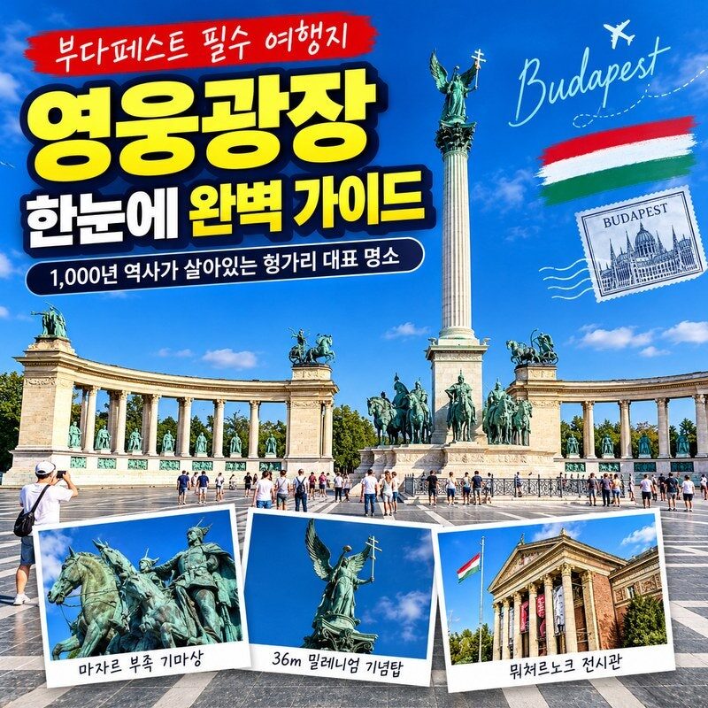헝가리 부다페스트 영웅광장 완벽 가이드! 1,000년 역사가 펼쳐지는 무료 명소, 사진으로 둘러본 실제 여행 후기