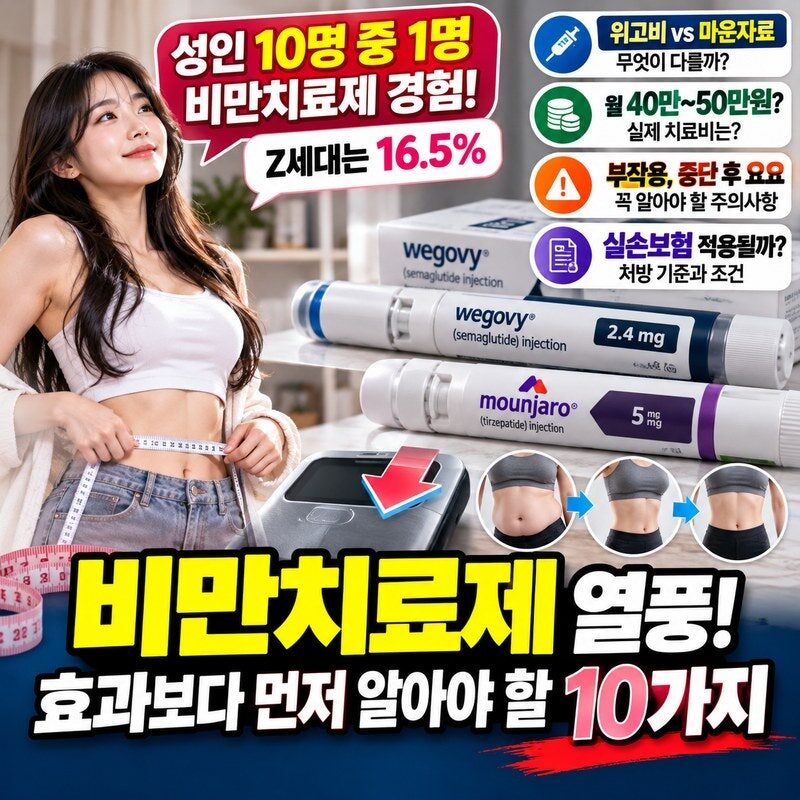 “10명 중 1명이 맞았다?” 위고비·마운자로 열풍 충격…월 50만원 비만주사, 효과보다 먼저 알아야 할 10가지