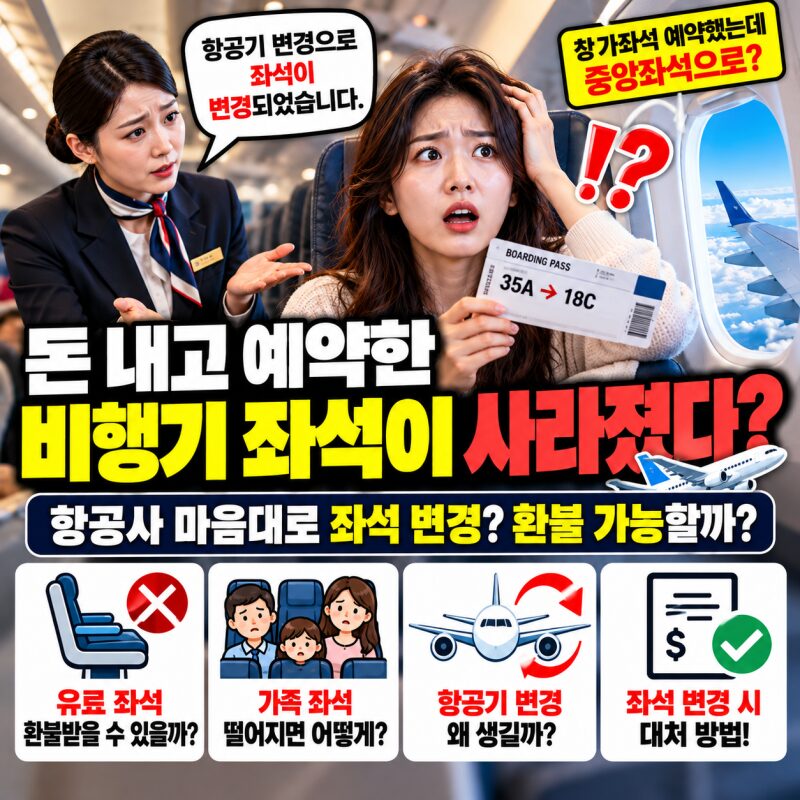 "돈 내고 예약한 비행기 좌석이 사라졌다?" 항공사 마음대로 좌석 변경하면 환불받을 수 있을까?
